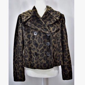 INC International Concepts Faux Fur Leopard Blazer